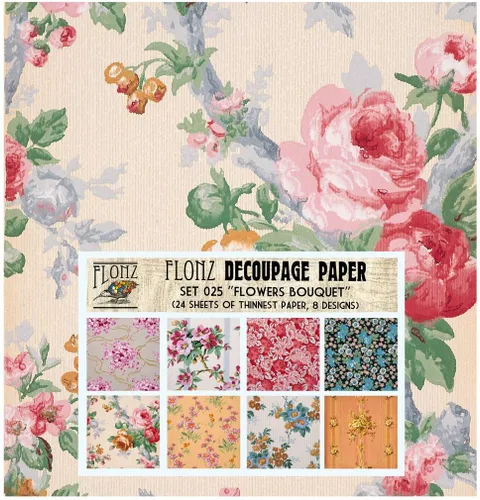 Miniatura 8 de Decoupage - Paquete de papel (24 hojas de 6 x 6 pulgadas), patrón de flores de neón FLONZ, papel de estilo vintage para decoupage, manualidades