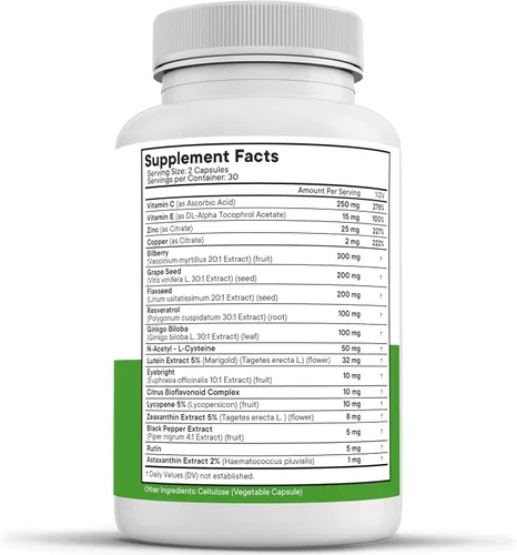 Miniatura 8 de NEW AGE AREDS 2 Vitaminas para los ojos, luteína, zeaxantina, arándano, suplemento mineral para la visión astaxantina, 60