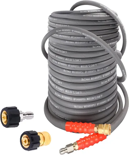 Miniatura 9 de Manguera de lavado a presión de 3/8 pulgadas de 50 pies, manguera de lavadora eléctrica de agua caliente y fría máx. 248 °F, manguera de extensión