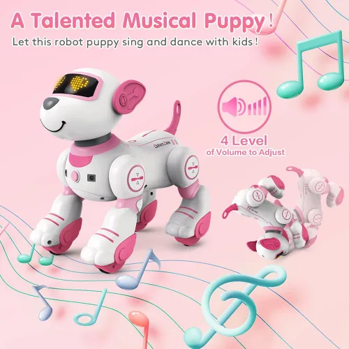 Miniatura 3 de VATOS - Perro robot de control remoto para niños - Perro robot de juguete interactivo con toque y seguimiento, robot perro de 17 funciones, cachorro