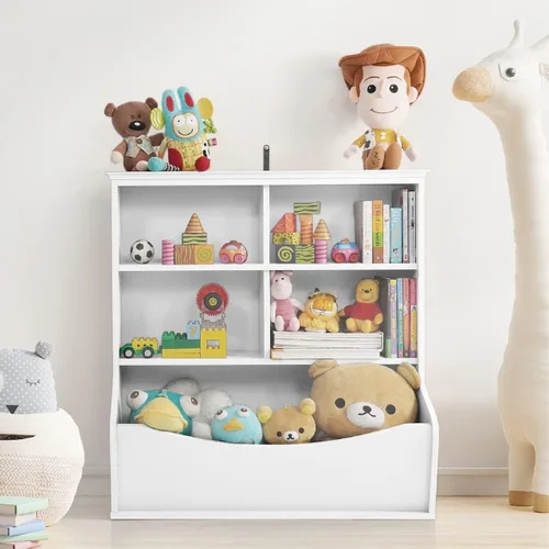 Miniatura 12 de CAPHAUS Organizador de almacenamiento de juguetes para niños, cubículo de almacenamiento abierto, gabinete multifuncional de almacenamiento de B.