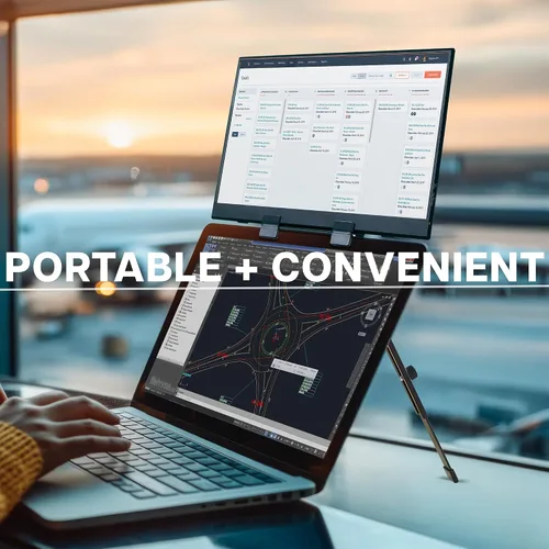 Miniatura 7 de VIVO Monitor portátil de 15.6 pulgadas con soporte de sujeción para extensor de pantalla de laptop, se adapta a portátiles de hasta 18.5 pulgadas