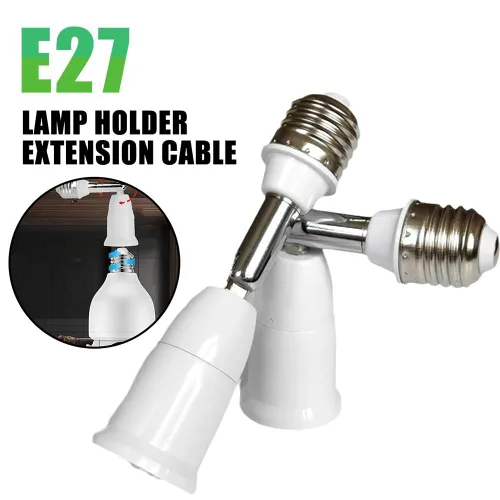 Miniatura 5 de Extensor de enchufe de luz E26/E27, adaptador de enchufe de bombilla de 5.5 pulgadas, flexible, ajustable, 180°, flexible, flexible, flexible