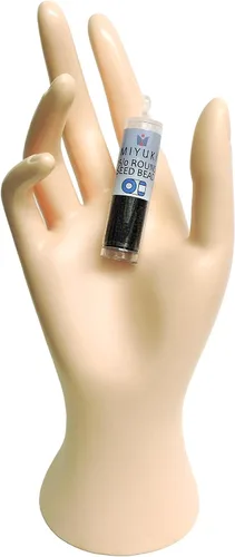 Miniatura 2 de Miyuki Cuentas de semillas redondas tamaño 15/0 0.29 oz negro mate