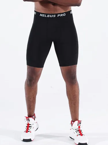 Miniatura 7 de NELEUS Paquete de 3 pantalones cortos de compresión para correr con bolsillos para hombre