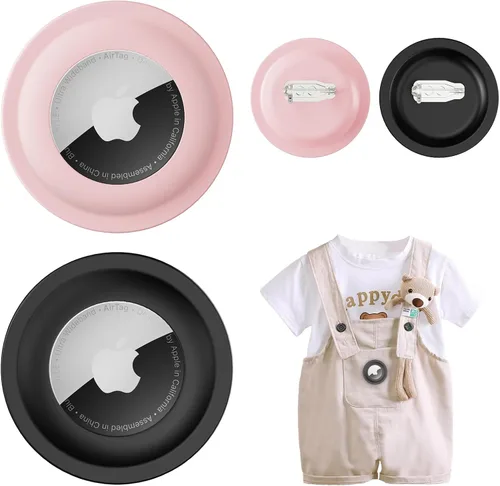 Soporte para Airtag de Apple para niños, paquete de 2 fundas de rastreador GPS, las etiquetas de aire ocultas con pin son adecuadas para niños,