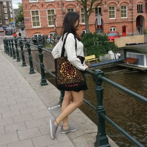 Miniatura 175 de Ecoright Bolsa de lona estética para mujer, bolsa grande con cremallera y bolsillo, bolsa de mano para mujer, para yoga, trabajo, playa