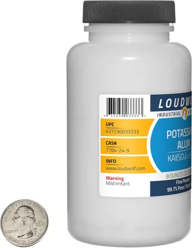 Miniatura 2 de Alumbre de potasio / 1 libra / 2 botellas / 99.7% puro grado alimenticio / polvo fino