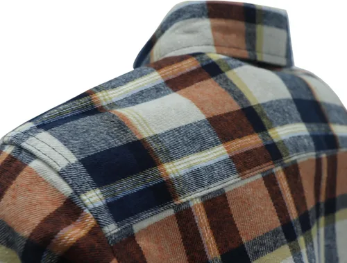 Miniatura 5 de BOCOMAL Camisas con capucha FR, camisas de franela a cuadros, con botones, resistentes al fuego, camisas de franela resistentes a la llama, chaqueta