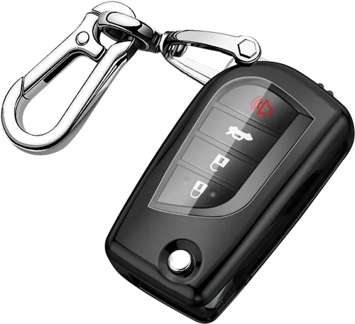 Miniatura 9 de QBUC Funda para llavero Toyota compatible con Toyota Fortuner Tundra Camry RAV4 Highlander Corolla Smart Key Sliver