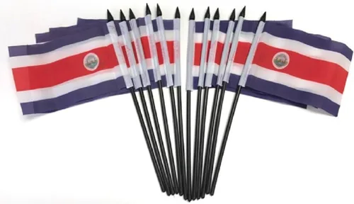 Miniatura 128 de Paquete de 12 banderas de escritorio de oficina en miniatura de poliéster internacional de 4 x 6 pulgadas, 1 docena de banderas pequeñas de 4 x 6