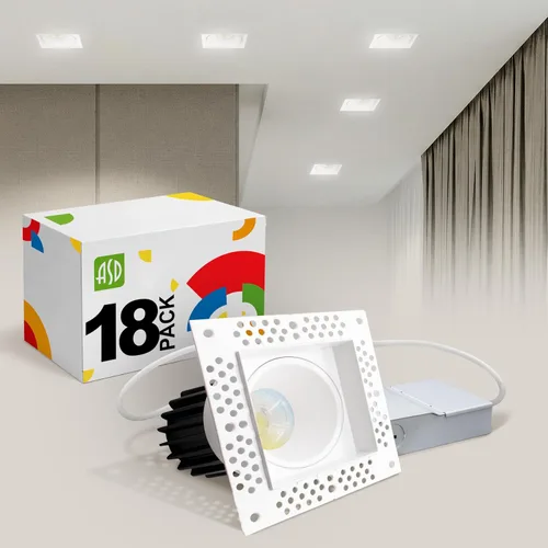 Miniatura 14 de ASD - Lámpara de techo empotrable LED sin bordes de 2 pulgadas, descendente sin lata con caja de conexiones, 5CCT seleccionable 2700K-5000K, 8W 636