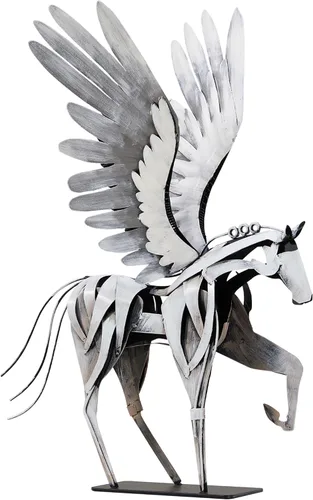 Miniatura 9 de SunBlogs Art Estatua de caballo hecha a mano - Decoración rústica única para oficina y hogar - Escultura de metal pintada a mano - Regalo artesanal