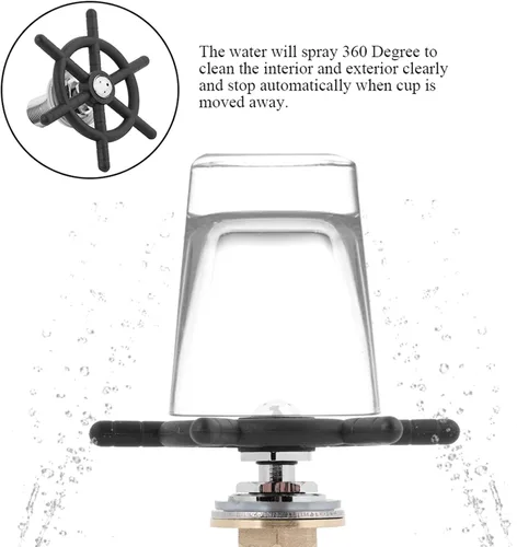 Miniatura 4 de Enjuagadora de vidrio para fregadero de cocina, grifo de lavadora de botellas de acero inoxidable, enjuague de cabeza, limpiador de tazas