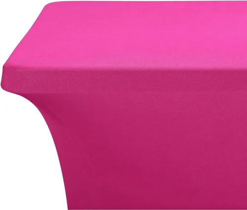 Miniatura 4 de LZY Cubierta de Mesa Elástica Ajustable de Spandex para Mesa Plegable de 6 pies, 4 pies o 8 pies, Mantel de Cóctel Rectangular, Perfecto para Fucsia