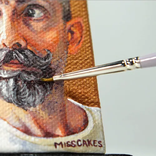 Miniatura 12 de Creative Mark Juego de 30 pinceles de pintura con microdetalles, mini pinceles para acrílico, acuarela, óleo, cara, uñas, pintura a escala y dibujo