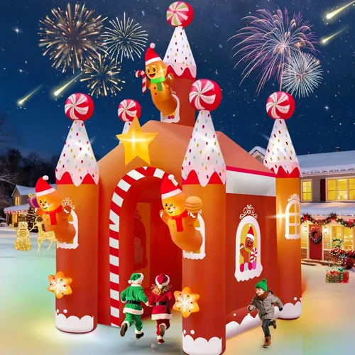 Miniatura 8 de Kalolary Árbol de Navidad inflable de 20 pies con luz LED, inflable gigante para exteriores, decoración al aire libre para fiestas, patio, césped