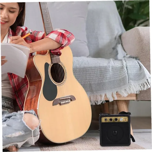 Miniatura 4 de TOYANDONA Mini amplificador de guitarra eléctrica portátil, amplificador de práctica pequeño con sonido nítido y fuerte para guitarras acústicas