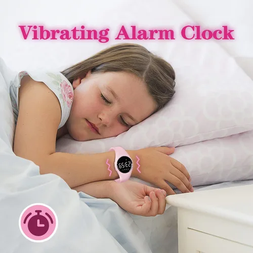 Miniatura 5 de Reloj deportivo digital para niñas y niños, monitor de actividad física con reloj despertador, cronómetro, relojes impermeables sin aplicación