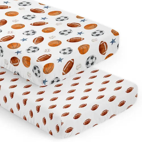 Miniatura 9 de Sweet Jojo Designs Sábana bajera ajustable para cuna (tema deportivo vintage) para niños, recién nacidos/bebés, patios de juegos, cunas portátiles