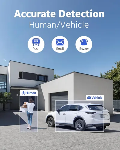 Miniatura 2 de ANNKE Sistema de cámara de seguridad con cable 8CH 3K Lite, H.265 Pro+ DVR con detección de humanos y vehículos, 4 cámaras CCTV de 2 MP