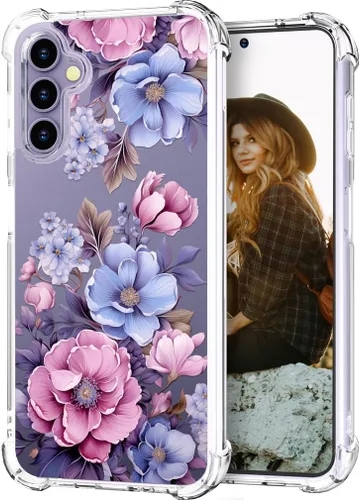Miniatura 17 de Hungo Funda compatible con Samsung Galaxy S25 Plus/S24 Plus, diseño transparente, diseño femenino de piel femenina S24+ S25+ de astronauta