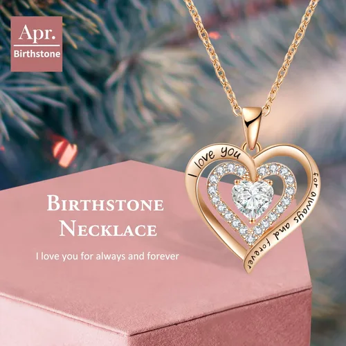 Miniatura 3 de Birthstone Jewelry Necklace for Women on Birthday Anniversary Presents for Wife Women Necklaces for Valentine's Day, Christmas, Mother's Day