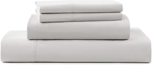 Miniatura 18 de UGG Juego de sábanas refrescantes de lujo de 4 piezas para cama King, con bolsillos profundos, ropa de cama prémium con 2 fundas de almohada, Blanco