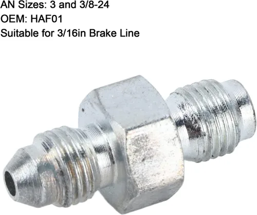 Miniatura 4 de Adaptador invertido Adaptador Automotriz 3AN Macho a 3/8-24 Adaptador Invertido, Metal Sólido 3/16 pulgadas Adaptador Connecto
