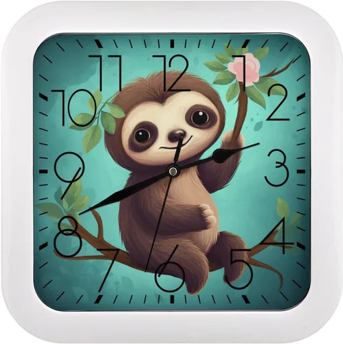 Miniatura 17 de 10" Square Modern Wall Clock,Ancient Egypt Print Kitchen Clocks Wall Battery Operated,Silent Non Ticking Unique Funny Cute Wall Clock for Living