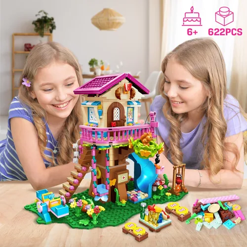 Miniatura 3 de HOGOKIDS Juego de Construcción de Casa del Árbol con Luz LED - 622pcs Bloques de Construcción de Casa del Árbol, Juguetes de Casa del Bosque