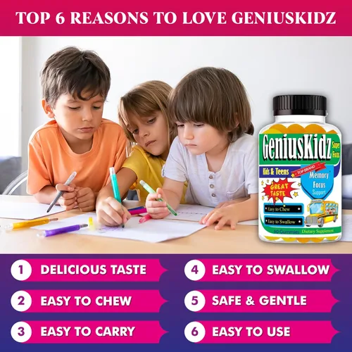 Miniatura 3 de Celebrity Lifestyle Product Suplemento de enfoque de apoyo cerebral para niños y adolescentes Omega 3 gomita de vitamina memoria y atención