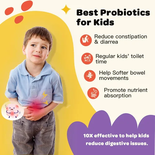 Miniatura 4 de Masticables probióticos para niños para la salud digestiva con 5 mil millones de UFC, prebióticos y probióticos para niños para la salud intestinal