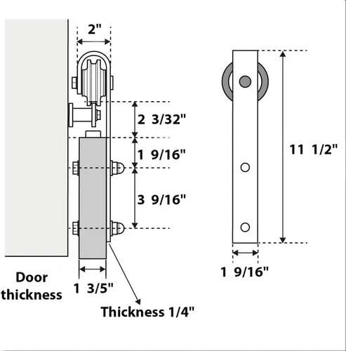 Miniatura 4 de SARTODOORS Puerta de granero resistente de 30 x 96 pulgadas Lucia 1299 seda blanca con espejo Juego pesado de perchas de acero inoxidable de 6.6