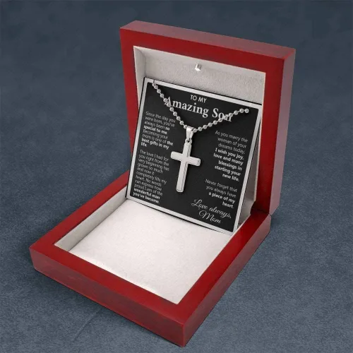 Miniatura 3 de Joyería para tarjetas de mensaje regalos personalizados, regalo de boda para hijo de mamá, a mi hijo en el día de su boda, regalo de boda para hijo