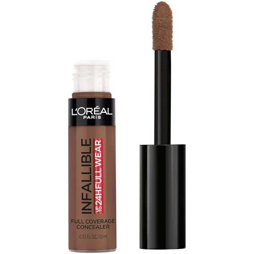 Miniatura 17 de L'Oreal Paris Makeup Infalible Full Wear Corrector mate impermeable, cobertura completa, tono de piel medio (Honey), 0.33 fl oz 415 MIEL