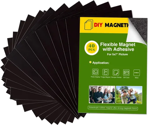 Miniatura 20 de Hojas magnéticas adhesivas para tamaño carta de 8.5 x 11 pulgadas (paquete de 8), hojas magnéticas con adhesivo autoadhesivo para el hogar