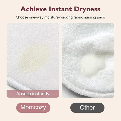 Miniatura 4 de Momcozy Almohadillas reutilizables para el pecho, 6 unidades, almohadillas de lactancia ultra finas y lavables, vienen con bolsa de separación seca