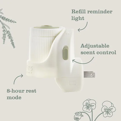 Miniatura 7 de MRS. MEYER'S Clean Day - Difusor de aceite perfumado premium, ambientador de pared enchufable, dispositivo de aroma aromatéutico para el hogar
