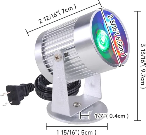 Miniatura 8 de Yescom 3W LED Reflector haz Pinspot etapa efecto de iluminación para DJ bola de espejos fiestas discotecas, 27LED001-RGB-11, 3.0watts