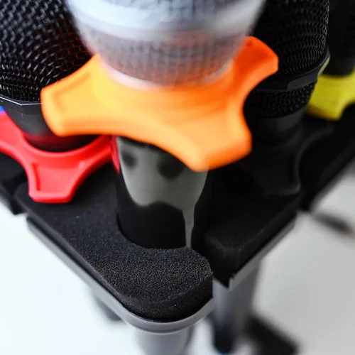 Miniatura 3 de Soporte Múltiple para Micrófonos con Soporte de Micrófono de Escritorio - Accesorio de Bandeja Cuadrada sostiene hasta 8 micrófonos Organizador