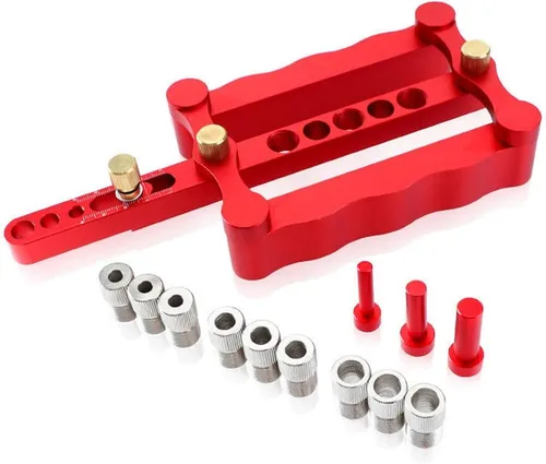 Joywayus Plantilla de Dowelling Autocentrante, Estándar Imperial 1/4 "5/16" 3/8 "Accesorios de plantilla de clavijas, guía de perforación de agujero