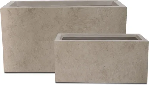 Miniatura 9 de Kante Macetero rectangular de hormigón de 23.2 pulgadas de largo, macetas grandes para interiores y exteriores con orificio de drenaje y tapón