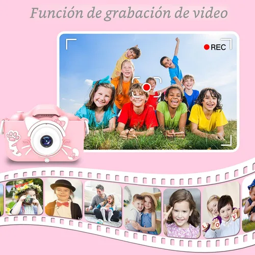 Miniatura 6 de Goopow Juguetes de Cámara para Niños de 3-8 Años para Niñas y Niños, Videocámara Digital para Niños con Cubierta Suave de Dibujos Animados, Mejor