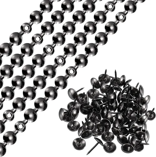 Miniatura 7 de uxcell 10 tiras de tachuelas de tapicería, adornos decorativos brillantes de 3.3 ft para sofá, cabecero, silla, muebles con clavos de tapicería