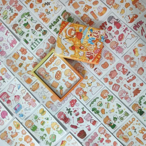 Miniatura 2 de Kawaii Washi - Juego de calcomanías (50 hojas), postre dulce, fruta, plantas, papelería, gelatina, pastel de gelatina, calcomanías de alimentos