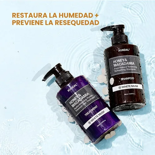 Miniatura 8 de KUNDAL Honey & Macadamia - Juego de regalo de champú y acondicionador coreano para el cuidado del cabello, edición limitada, vainilla ámbar, 10.14