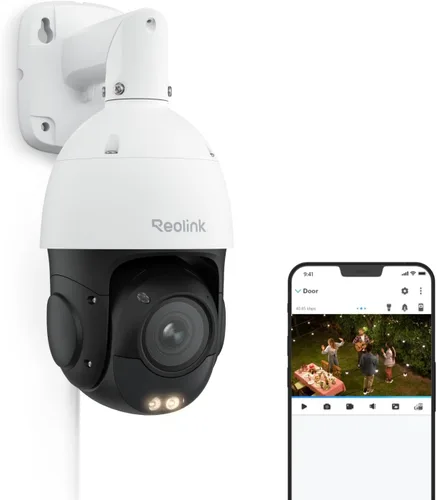 REOLINK Cámara PTZ PoE 4K UHD para seguridad al aire libre, panorámica de 360° e inclinación de 90° para seguimiento automático, zoom óptico 5X y