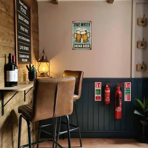 Miniatura 7 de Letreros de Metal "Ahorra Agua Bebe Cerveza" Decoración para Bar en Casa - Gracioso Letrero de Hojalata con Lemas Retro, Perfecto para Bar de Cueva