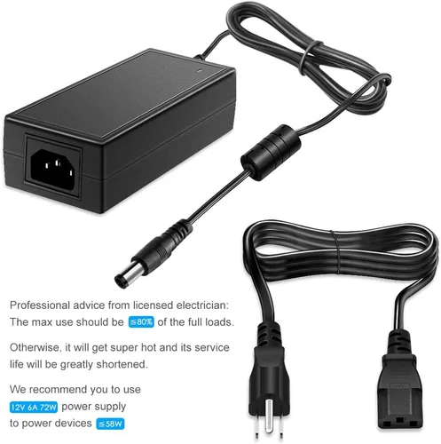 Miniatura 7 de SHNITPWR Convertidor de adaptador de fuente de alimentación de 12 V 6 A CA CC 100 V ~ 240 V CA a CC 12 voltios 6 amperios 72 W controlador LED